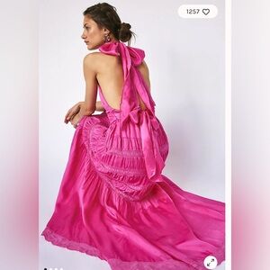 LoveShackFancy Vendima Dress in Fuschia Glow 00